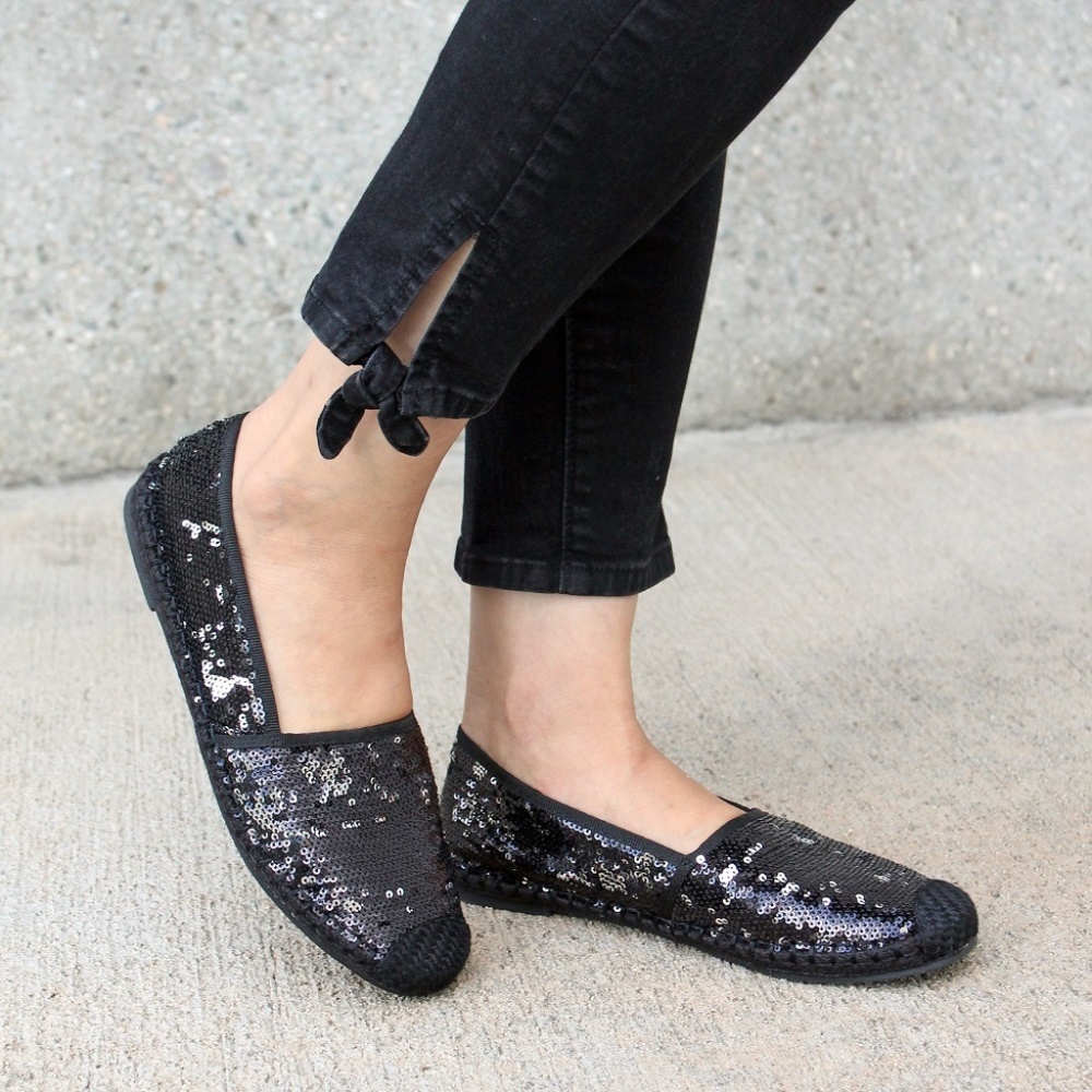 Organic-04 Slip On Women's Sequin Espadrille Flats